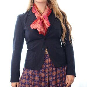 Vintage 1990s Ralph Lauren Collection Purple tag Navy blue fine wool jacket